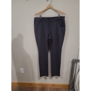 Chico's So Slimming Women's SZ 14  Dark Gray Casual Pants Zip comfort straight